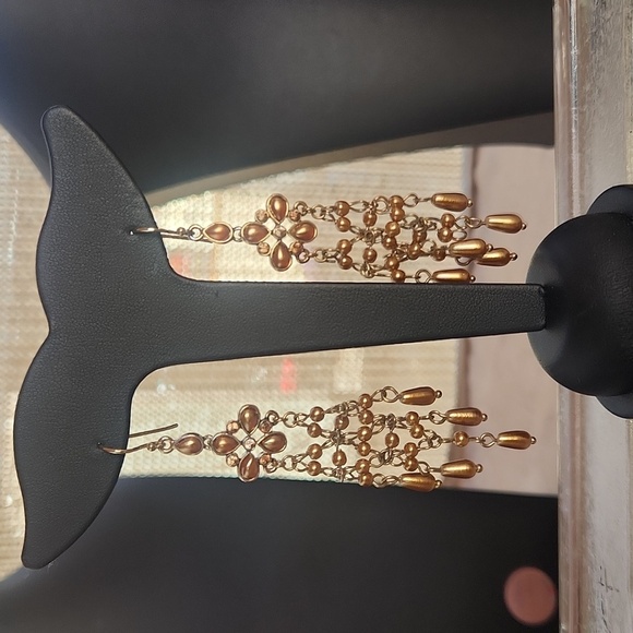 J Crew Chandelier Amber Tone Earrings - Picture 3 of 3